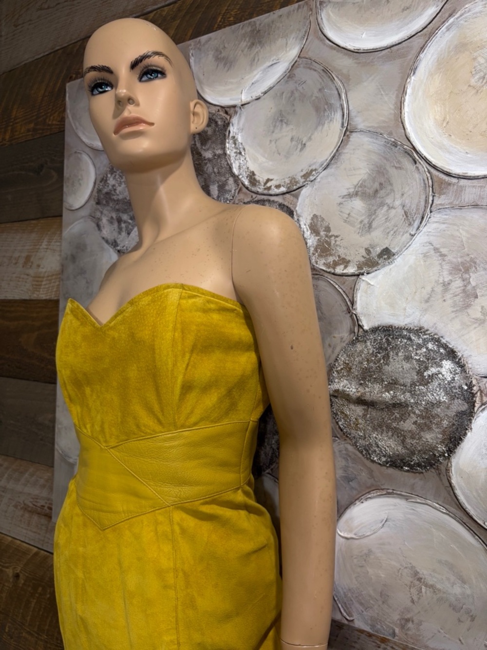 Vintage Danier Leather Suede Set | Mustard Yellow Dress & Jacket | Size M | 80s